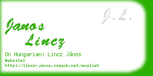 janos lincz business card