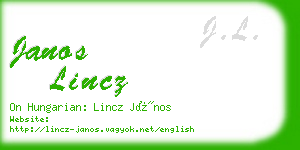 janos lincz business card